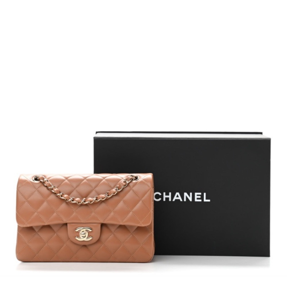 NEW Chanel Lambskin Quilted Small Classic Flap in Caramel 22S * unicorn * - Picture 10 of 10